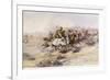 Custer and Cavalry in Action-Charles Marion Russell-Framed Photographic Print