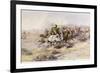 Custer and Cavalry in Action-Charles Marion Russell-Framed Photographic Print