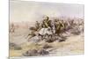 Custer and Cavalry in Action-Charles Marion Russell-Mounted Photographic Print