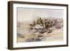 Custer and Cavalry in Action-Charles Marion Russell-Framed Photographic Print