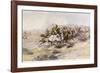 Custer and Cavalry in Action-Charles Marion Russell-Framed Photographic Print