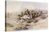 Custer and Cavalry in Action-Charles Marion Russell-Stretched Canvas
