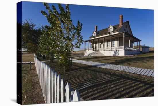 Custer House, Fort Abraham Lincoln Sp, Mandan, North Dakota, USA-Walter Bibikow-Stretched Canvas