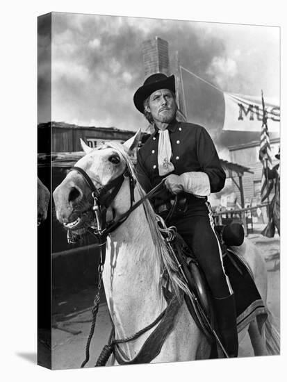 Custer l homme by l ouest by RobertSiodmak with Robert Shaw, 1967 (b/w photo)-null-Stretched Canvas