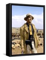 Custer l homme by l ouest by RobertSiodmak with Robert Shaw, 1967 (photo)-null-Framed Stretched Canvas