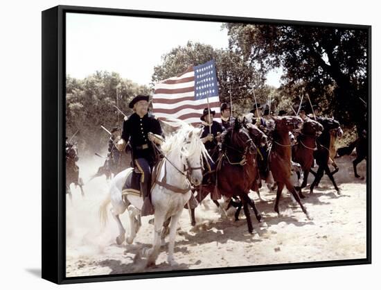 Custer l homme by l ouest by RobertSiodmak with Robert Shaw, 1967 (photo)-null-Framed Stretched Canvas