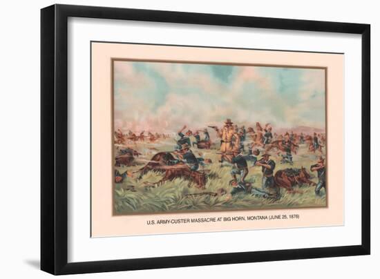 Custer Massacre at Big Horn, Montan June 25, 1876-Arthur Wagner-Framed Art Print