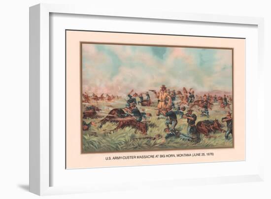 Custer Massacre at Big Horn, Montan June 25, 1876-Arthur Wagner-Framed Art Print