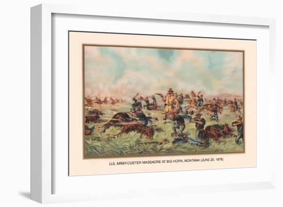 Custer Massacre at Big Horn, Montan June 25, 1876-Arthur Wagner-Framed Art Print