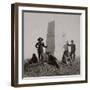 Custer Monument With Curley, Custer's Scout, ca. 1885-F. J. Haynes-Framed Art Print