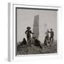 Custer Monument With Curley, Custer's Scout, ca. 1885-F. J. Haynes-Framed Art Print