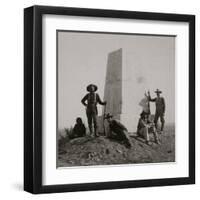 Custer Monument With Curley, Custer's Scout, ca. 1885-F. J. Haynes-Framed Art Print