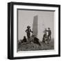 Custer Monument With Curley, Custer's Scout, ca. 1885-F. J. Haynes-Framed Art Print