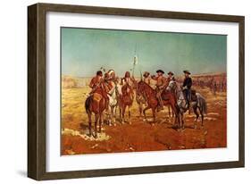 Custer's Demand-Charles Shreyvogel-Framed Art Print