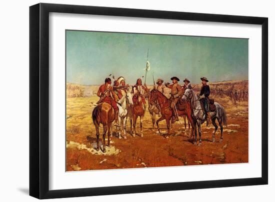 Custer's Demand-Charles Shreyvogel-Framed Art Print