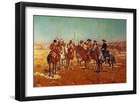 Custer's Demand-Charles Shreyvogel-Framed Art Print