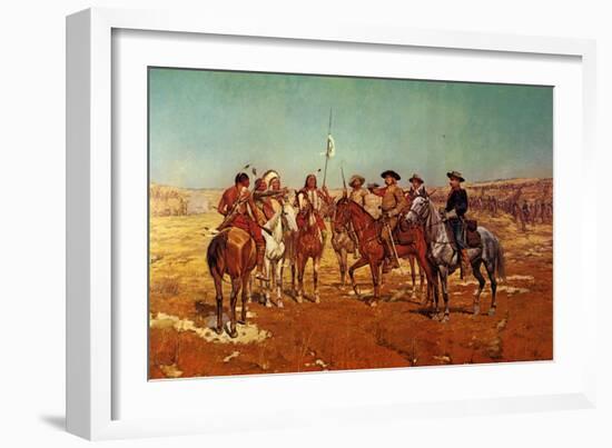 Custer's Demand-Charles Shreyvogel-Framed Art Print