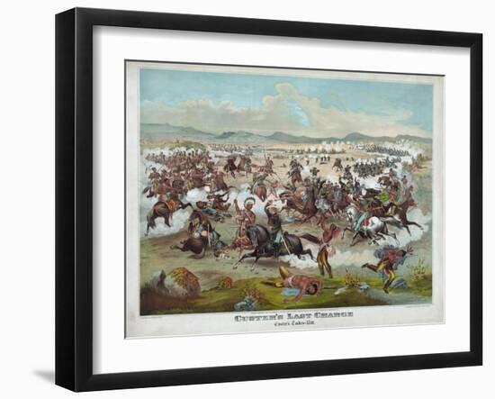 Custer's Last Charge-null-Framed Giclee Print