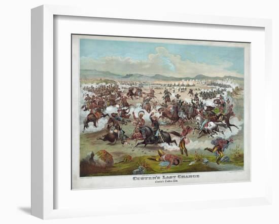 Custer's Last Charge-null-Framed Giclee Print