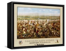 Custer's Last Fight Color Print from Painting-null-Framed Stretched Canvas