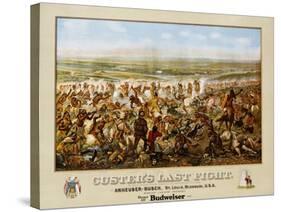 Custer's Last Fight Color Print from Painting-null-Stretched Canvas