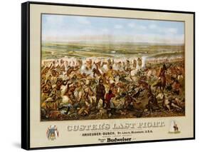 Custer's Last Fight Color Print from Painting-null-Framed Stretched Canvas