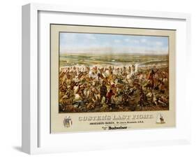 Custer's Last Fight Color Print from Painting-null-Framed Premium Photographic Print