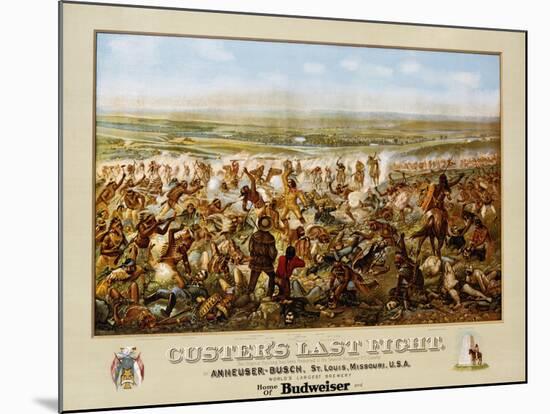 Custer's Last Fight Color Print from Painting-null-Mounted Photographic Print