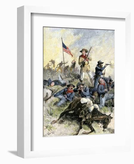 Custer's Last Stand at the Little Big Horn River, Montana, c.1876-null-Framed Giclee Print