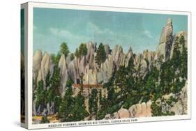 Custer State Park, South Dakota - Needles Highway View of the Big Tunnel, c.1937-Lantern Press-Stretched Canvas