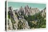 Custer State Park, South Dakota - Needles Highway View of the Cathedral Spires, c.1937-Lantern Press-Stretched Canvas