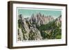 Custer State Park, South Dakota - Needles Highway View of the Cathedral Spires, c.1937-Lantern Press-Framed Art Print