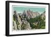 Custer State Park, South Dakota - Needles Highway View of the Cathedral Spires, c.1937-Lantern Press-Framed Art Print