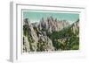 Custer State Park, South Dakota - Needles Highway View of the Cathedral Spires, c.1937-Lantern Press-Framed Art Print