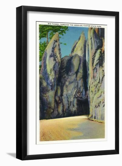 Custer State Park, South Dakota - Needles Highway View Through the Big Tunnel, c.1937-Lantern Press-Framed Art Print