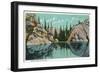 Custer State Park, South Dakota - Reflection View on Sylvan Lake, c.1937-Lantern Press-Framed Art Print