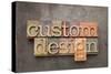 Custom Design - Text in Vintage Letterpress Wood Type against Grunge Metal Surface-PixelsAway-Stretched Canvas