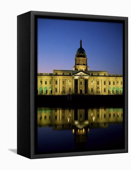 Custom House and River Liffey, Dublin, Eire (Republic of Ireland)-Roy Rainford-Framed Stretched Canvas