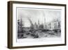 Custom House and River Thames, 1839-Frederick James Havell-Framed Giclee Print