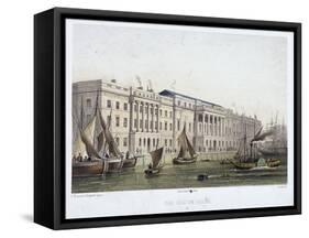 Custom House and River Thames, London, 1854-Louis Julien Jacottet-Framed Stretched Canvas
