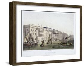 Custom House and River Thames, London, 1854-Louis Julien Jacottet-Framed Giclee Print