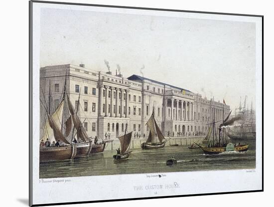 Custom House and River Thames, London, 1854-Louis Julien Jacottet-Mounted Giclee Print