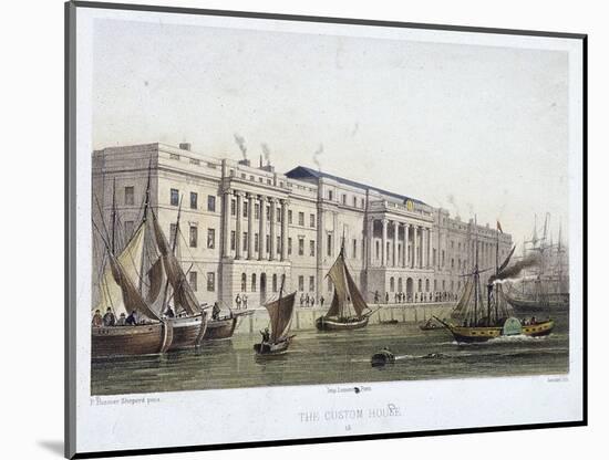 Custom House and River Thames, London, 1854-Louis Julien Jacottet-Mounted Giclee Print