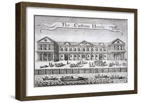 Custom House and River Thames, London, C1670-John Dunstall-Framed Giclee Print