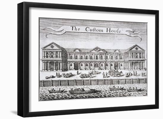 Custom House and River Thames, London, C1670-John Dunstall-Framed Giclee Print