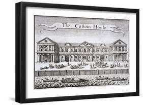 Custom House and River Thames, London, C1670-John Dunstall-Framed Giclee Print