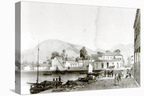 Custom House and St. Vincent's Wharf, Trinidad, Engraved by Eugene Ciceri, c.1850-Jean-michel Cazabon-Stretched Canvas