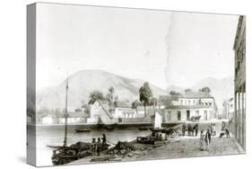 Custom House and St. Vincent's Wharf, Trinidad, Engraved by Eugene Ciceri, c.1850-Jean-michel Cazabon-Stretched Canvas