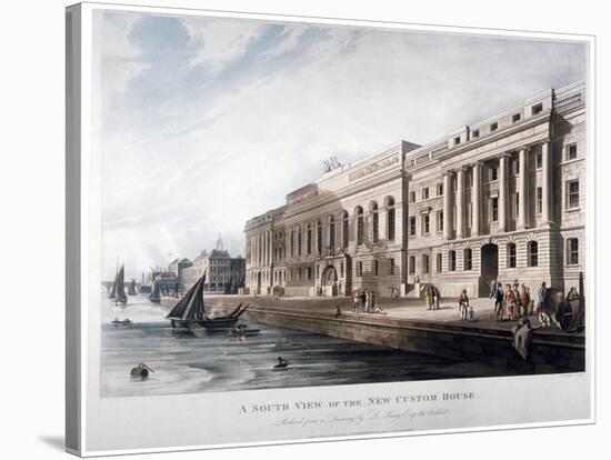 Custom House, City of London, 1817-Joseph Constantine Stadler-Stretched Canvas