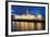 Custom House, Illuminated at Dusk, Reflected in the River Liffey-Martin Child-Framed Photographic Print